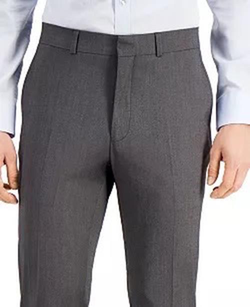 KENNETH COLE REACTION Men's Techni-Cole Gray Slim-Fit Pants 36 X 30