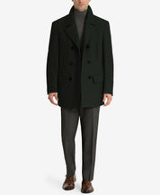 Lauren Ralph Lauren Mens Luke Wool Blend Classic Fit Peacoat Coat Black 42L
