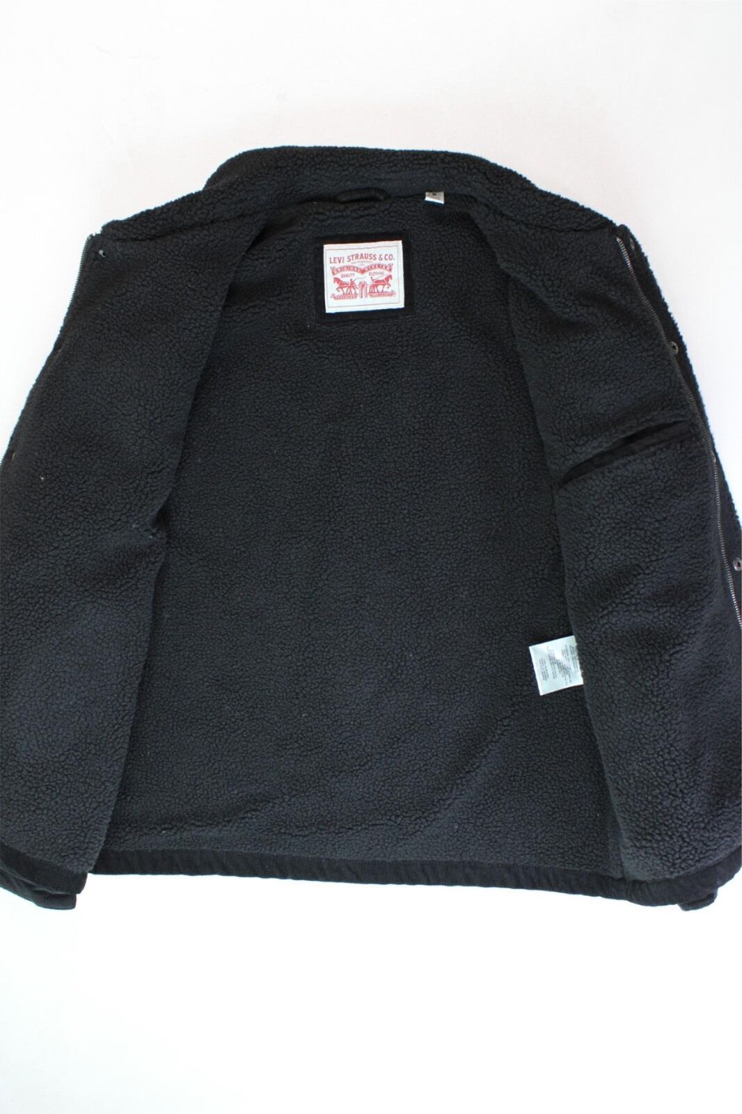 LEVI'S Men's Fleece-Lined Trucker Jacket Small Solid Black