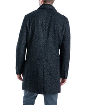 Michael Kors Men's Pike Slim Fit Top Coat Overcoat 38R Black / White