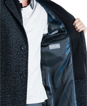 Michael Kors Men's Pike Slim Fit Top Coat Overcoat 38R Black / White