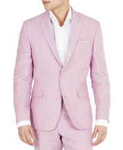 Bar III Men's Slim-Fit Lilac Linen Suit Jacket 44R Sport Coat Pink