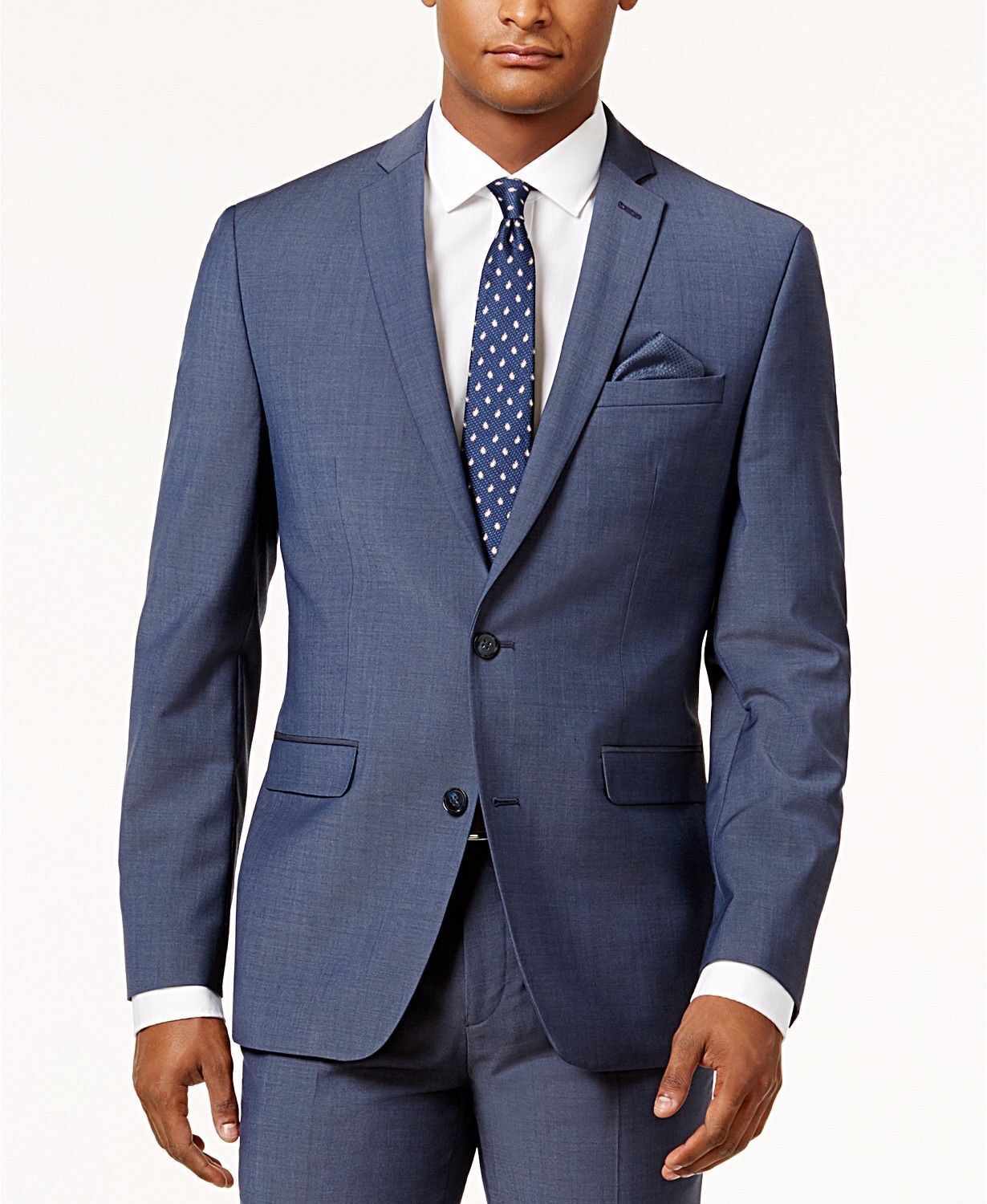 Bar Iii Mens Slim fit Suit Jacket Blazer 38 R Blue Solid