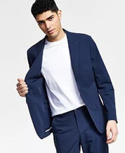 CALVIN KLEIN Men's Slim-Fit Stretch Solid Sport Coat 38S Navy Blue Nylon