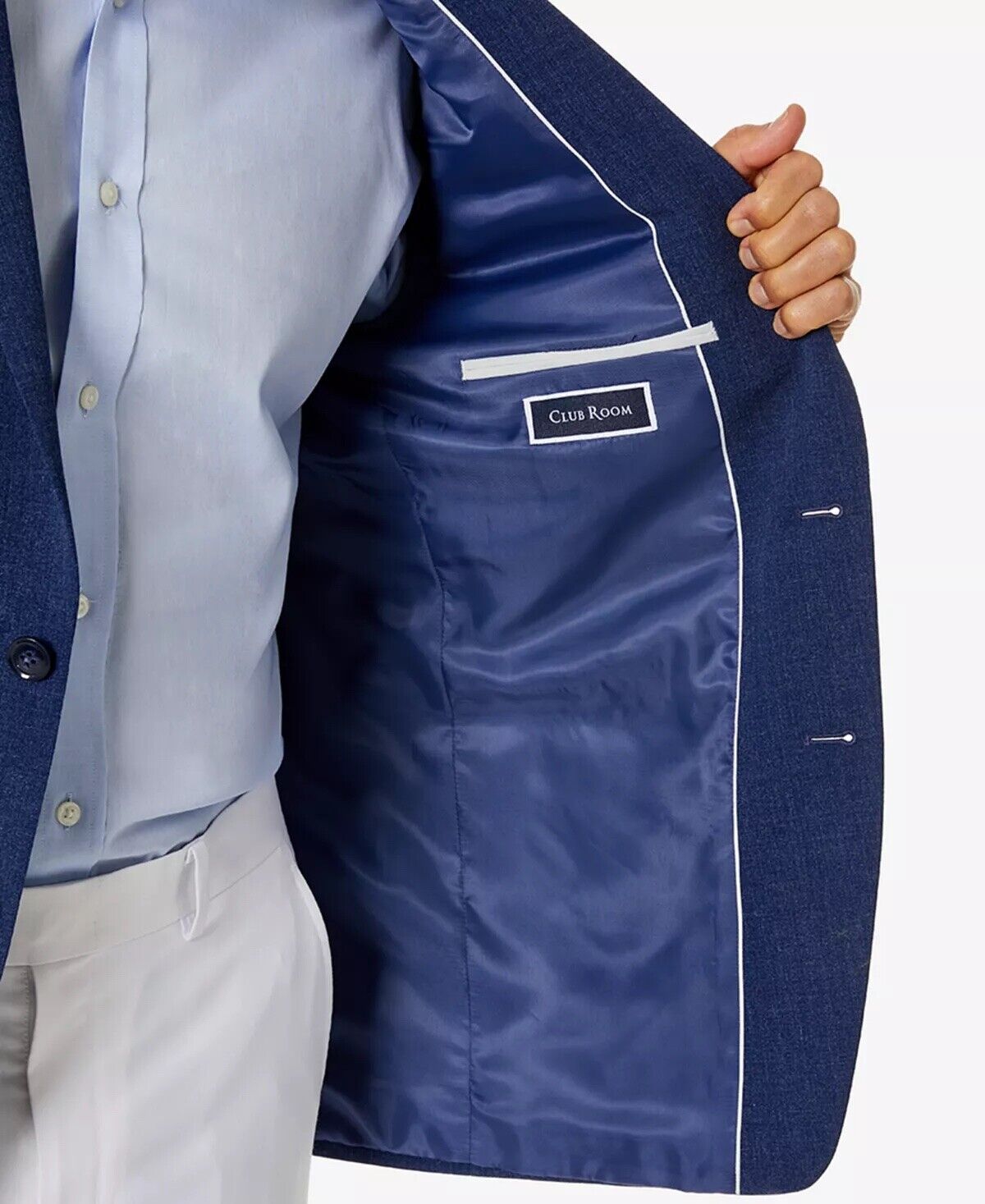 Club Room Men's Sport Coat Blue 38S Classic Fit Two Button