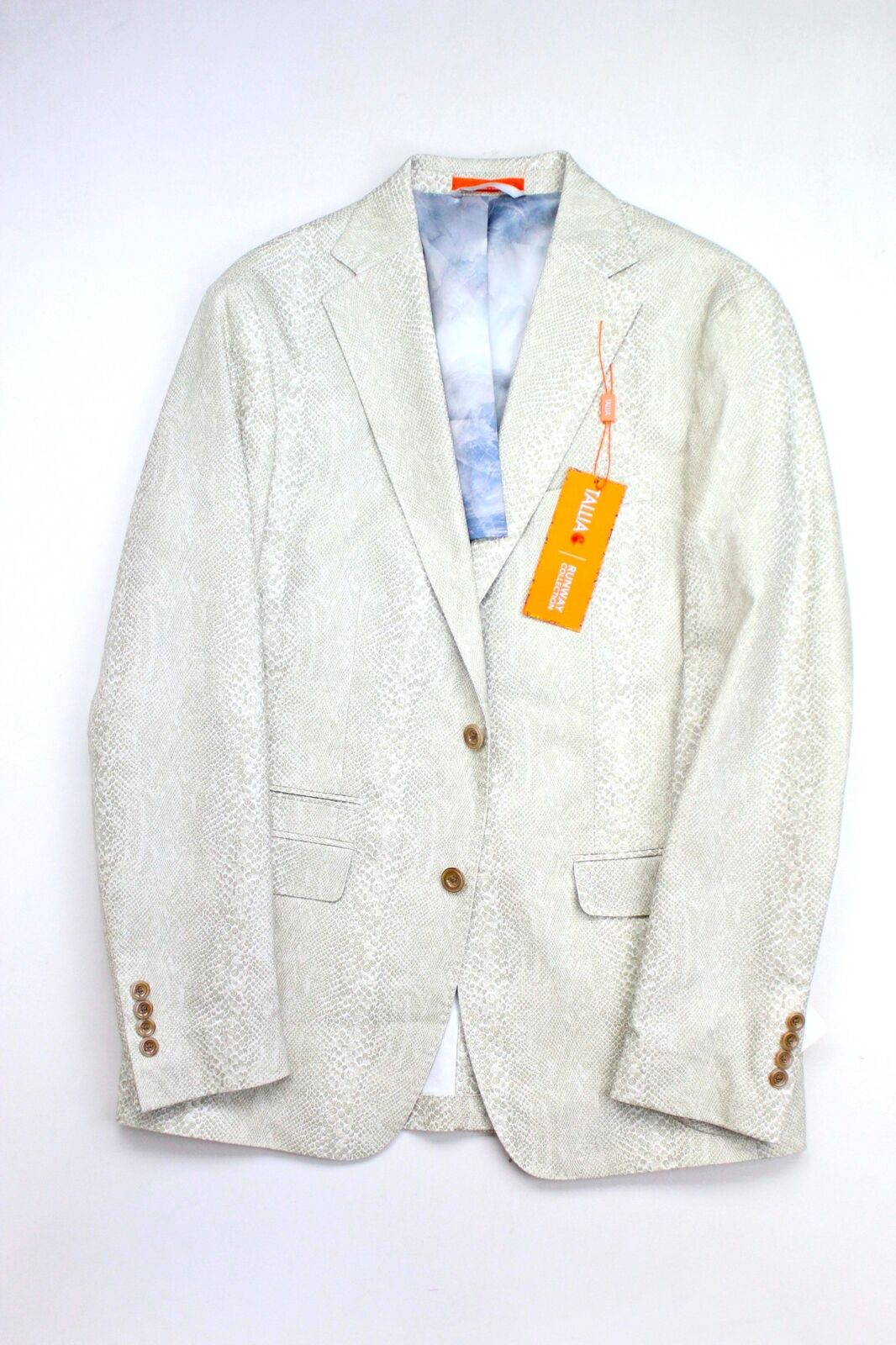 TALLIA ORANGE Mens Beige Slim Fit Sport Coat Snake Print Medium
