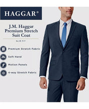 Haggar Mens Regular fit Suit Jacket Blazer 44 R Black Solid Stretch