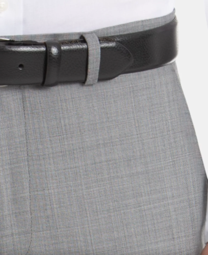 LAUREN RALPH LAUREN Men's Classic-Fit Light Grey Sharkskin Wool Pants 44 x 32