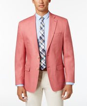 Lauren Ralph Lauren Men's Linen Sport Coat 42L Red Classic-Fit Ultra-Flex Solid