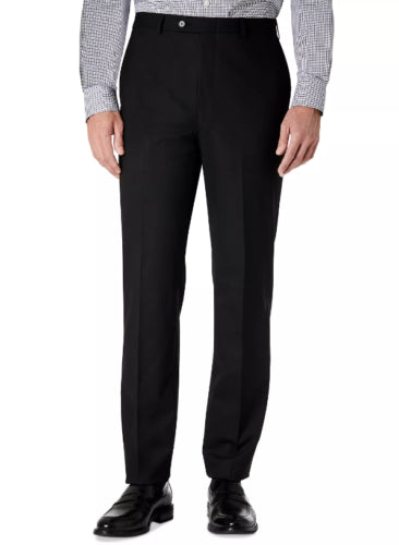 LAUREN RALPH LAUREN Mens Classic-Fit Stretch Flat-Front Pants 32 x 34 Black