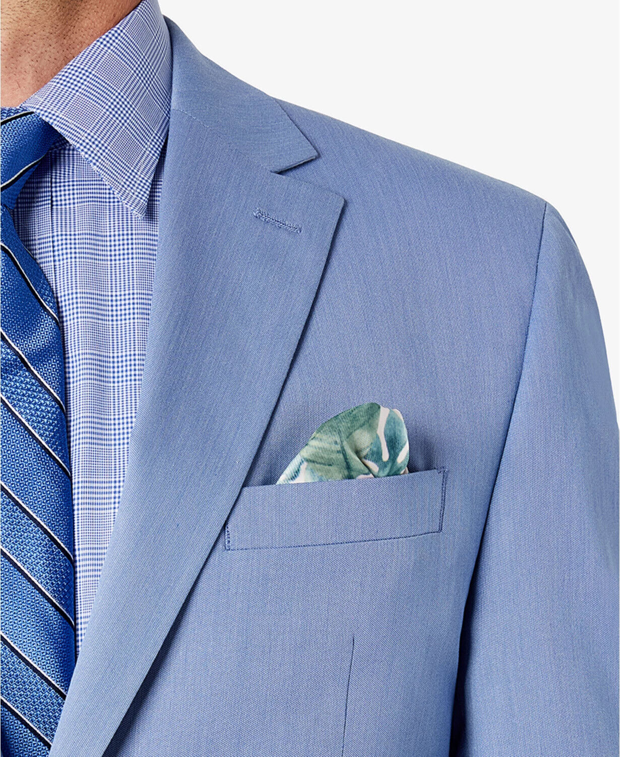 Sean John Men's Classic-Fit Solid Suit Jacket Light Blue 38S Two Button