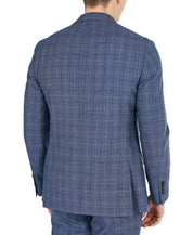 Tallia Men's Slim-Fit Blue Plaid Suit Jacket 46R Sport Coat