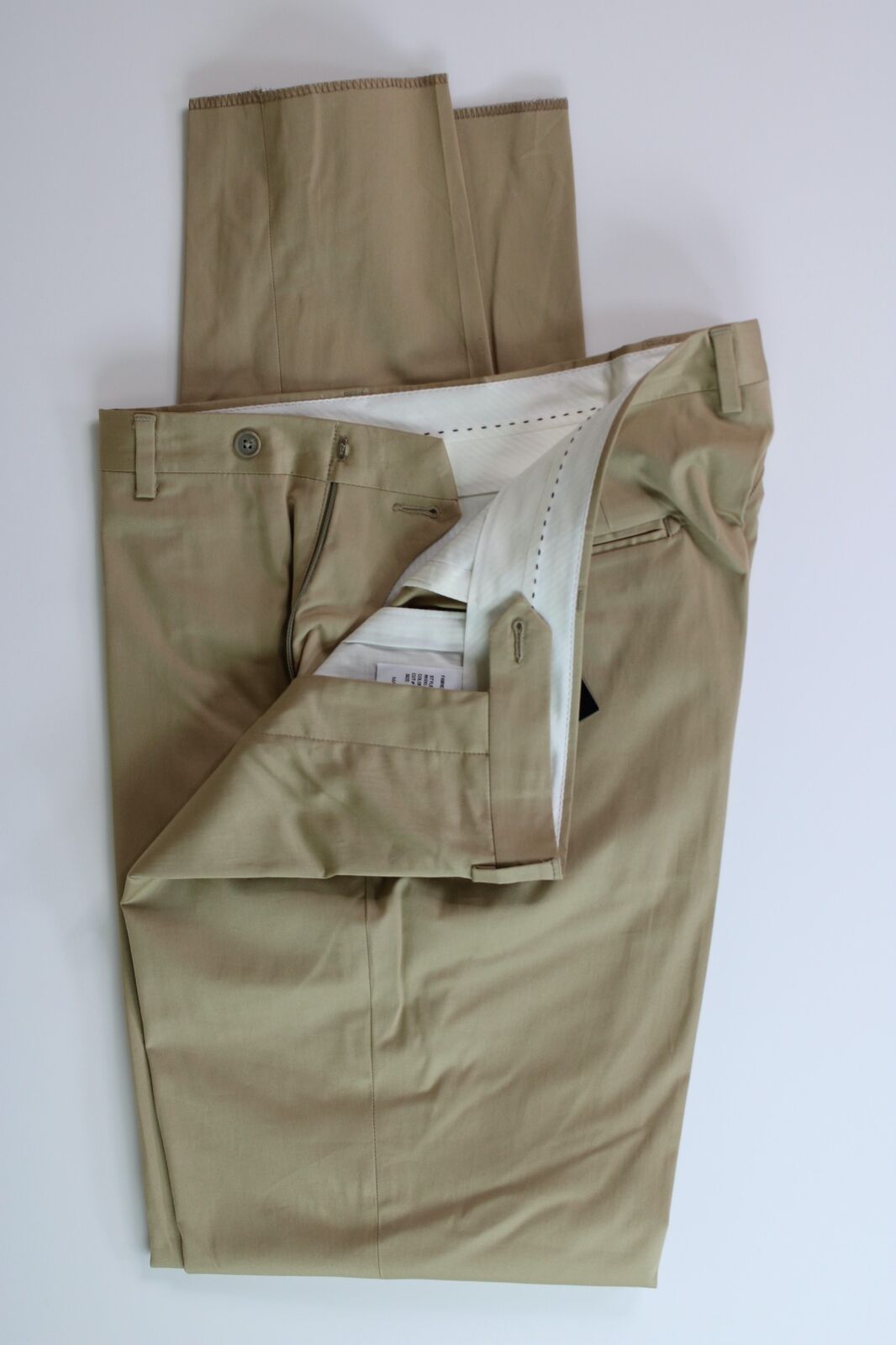 The Men's Store Sateen Stretch Cotton Slim Fit Dress Pants 36 Tan