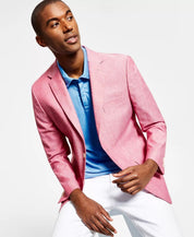 Tommy Hilfiger Mens Modern Fit Chambray Blazer Red 44R Sport Coat