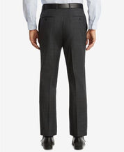 Tommy Hilfiger Modern-Fit TH Flex Performance Plaid Grey Dress Pants 36 x 34