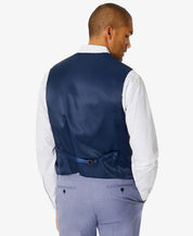 Tommy Hilfiger Modern-Fit TH Flex Chambray Suit Separate Vest Medium Blue