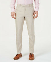 Tommy Hilfiger Mens Modern fit Dress Pants 42 / 32 Beige Solid Stretch