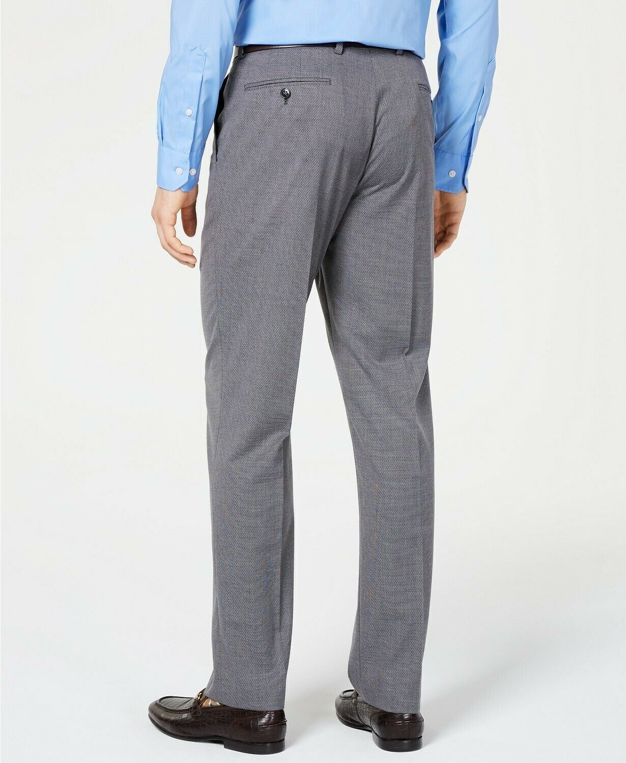 Vince Camuto Slim-Fit Stretch Wrinkle-Resistant Gray Textured Pants 38 x 34