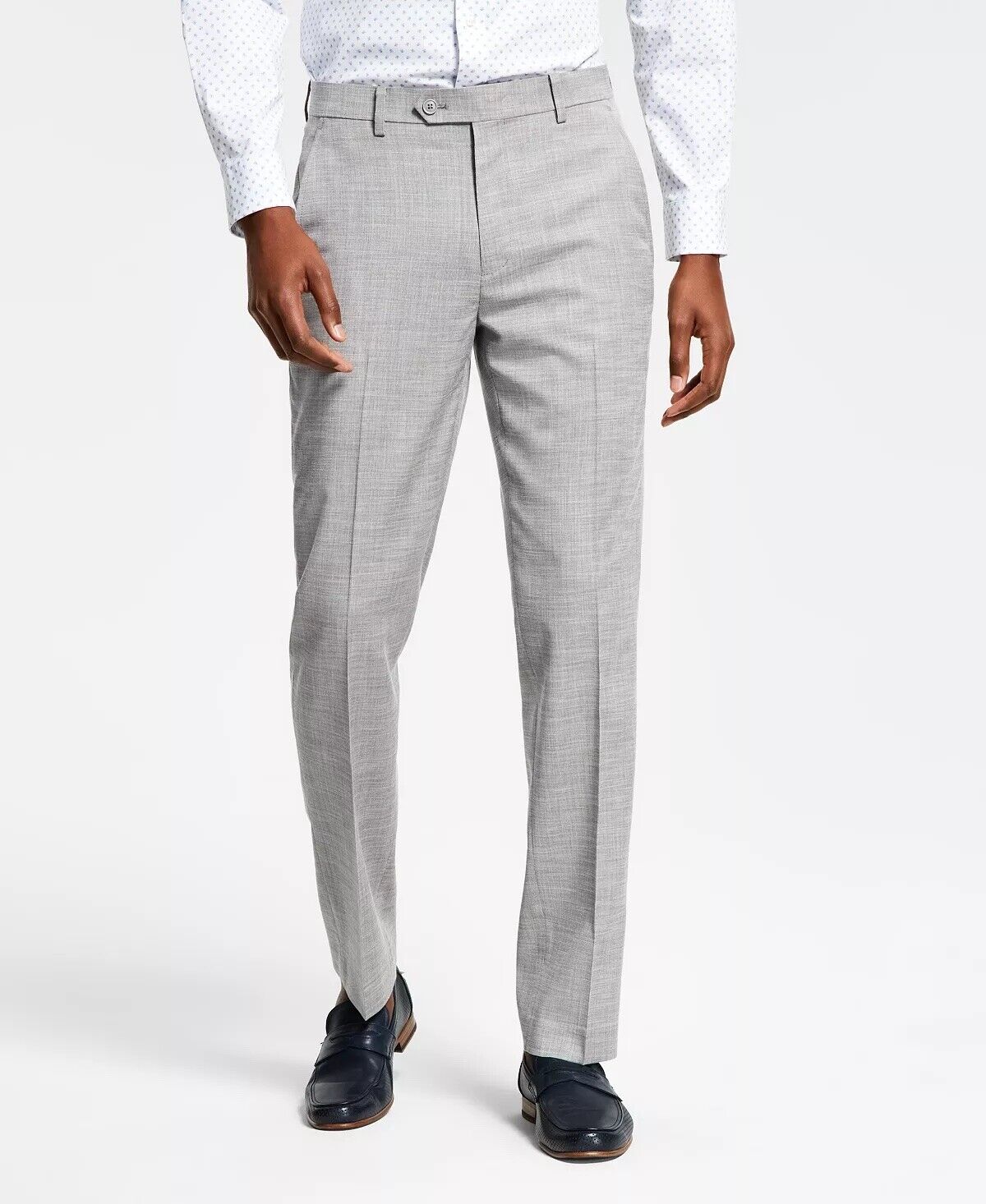 Alfani Men's Slim-Fit Solid Knit Suit Dress Pants 33 x 32 Grey