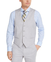 Alfani Men's Classic-Fit Stretch Light Gray Solid Suit Vest Medium