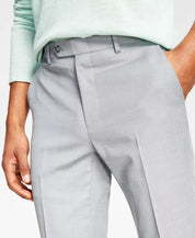 Bar III Mens Skinny fit Dress Pants 33 / 32 Light Grey Solid Wool