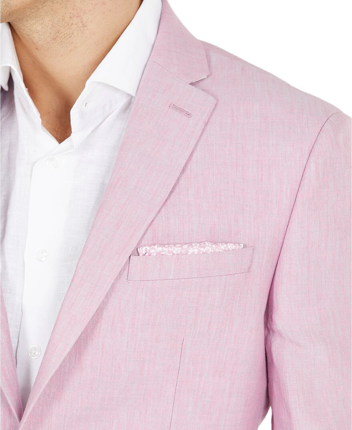 Bar III Men's Slim-Fit Lilac Linen Suit Jacket 42R Sport Coat Pink