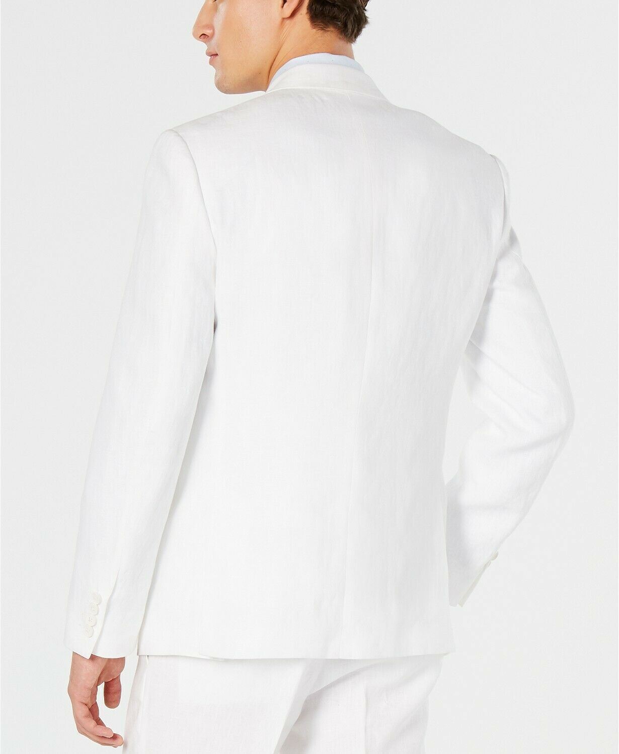 Bar III Men's Slim-Fit White Linen Suit Jacket 38L Sport Coat