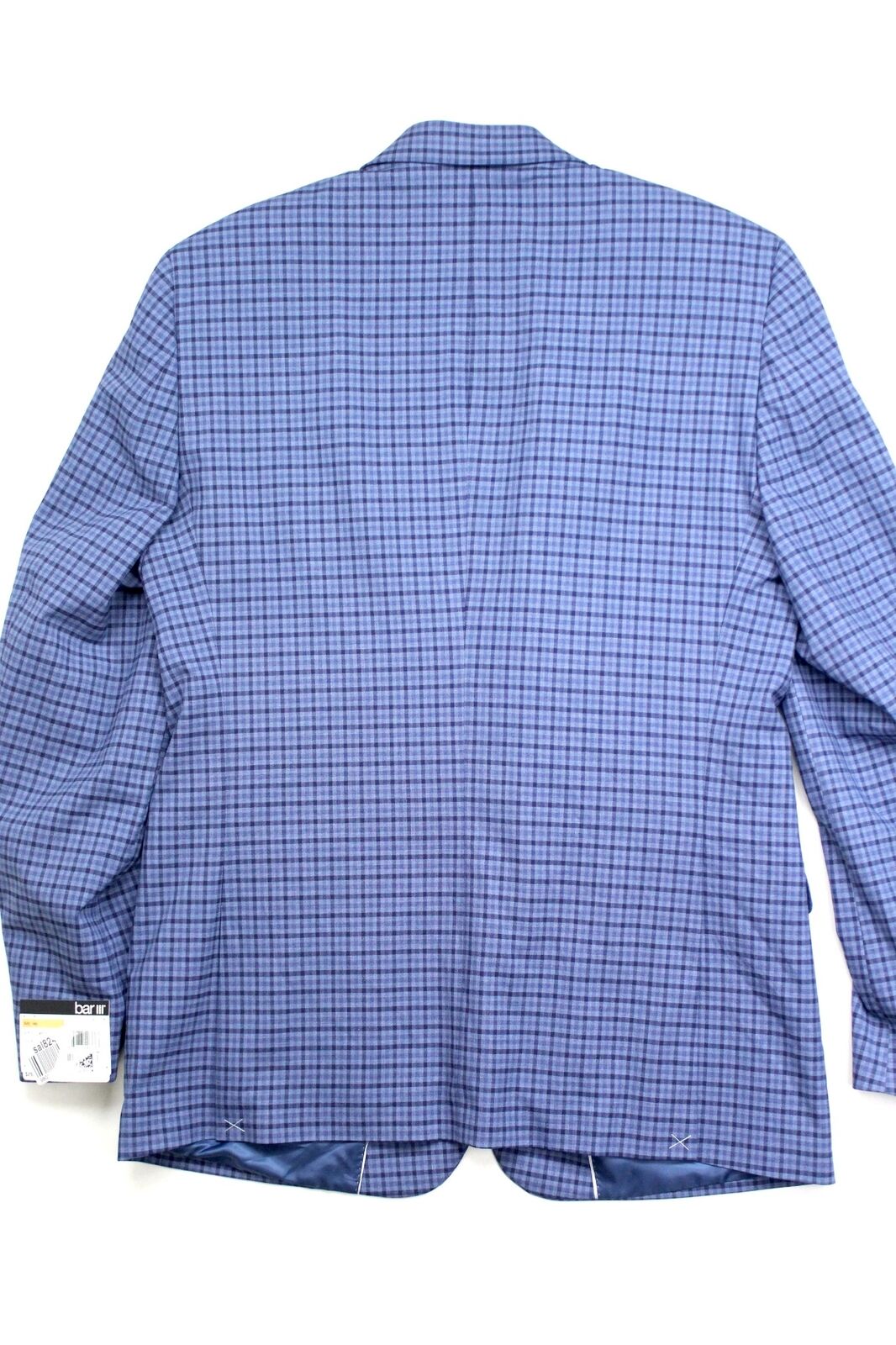 Bar III Men's Slim-Fit Patterned Suit Jacket Blue Check 44L