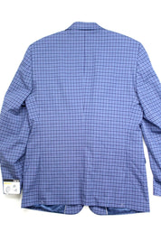 Bar III Men's Slim-Fit Patterned Suit Jacket Blue Check 44L