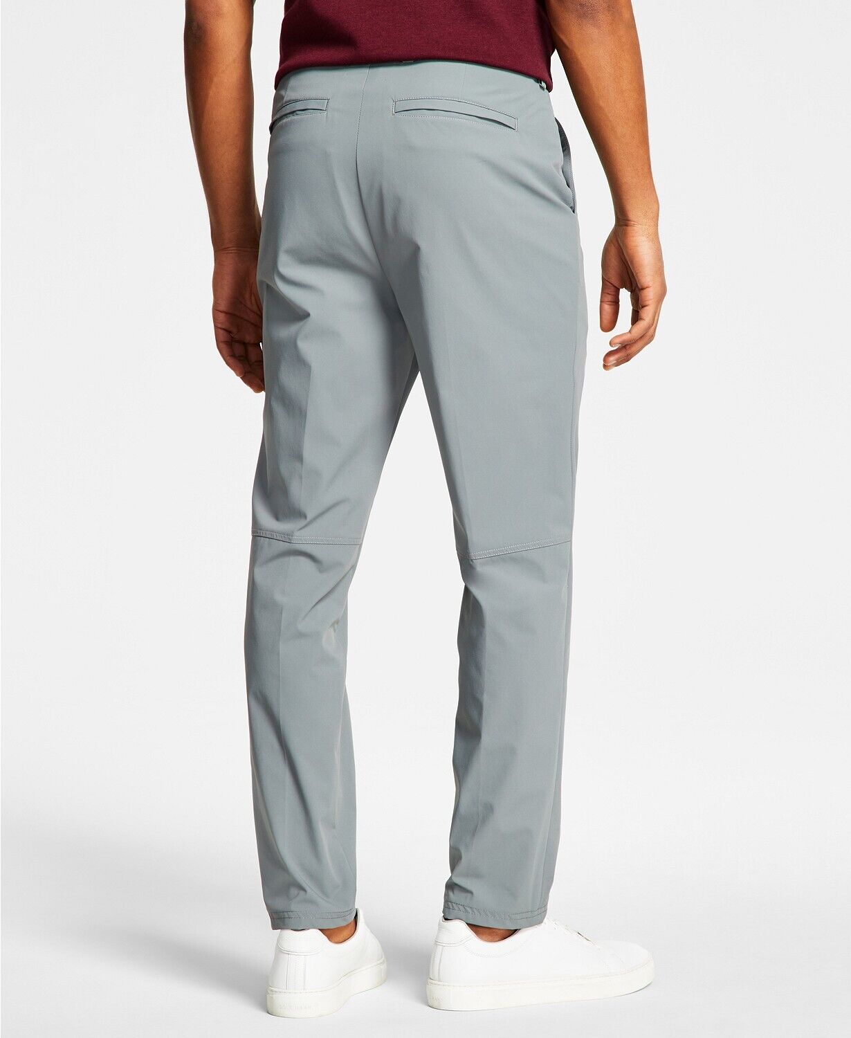 Calvin Klein Men's Slim Fit Tech Solid Performance Dress Pants 33 x 32 Mid Grey