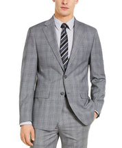 Calvin Klein Mens X-Fit Slim-Fit Infinite Stretch Gray Blue Suit Jacket 40R