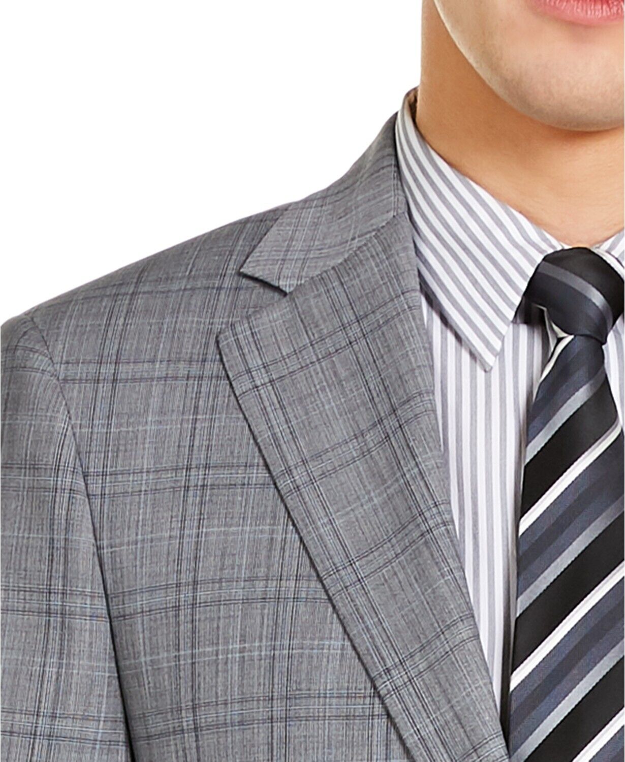 Calvin Klein Mens X-Fit Slim-Fit Infinite Stretch Gray Blue Suit Jacket 40R