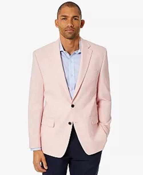 CLUB ROOM Men's Classic-Fit Solid Sport Coat 40L Pink Two Button Blazer