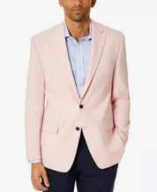 CLUB ROOM Men's Classic-Fit Solid Sport Coat 40L Pink Two Button Blazer