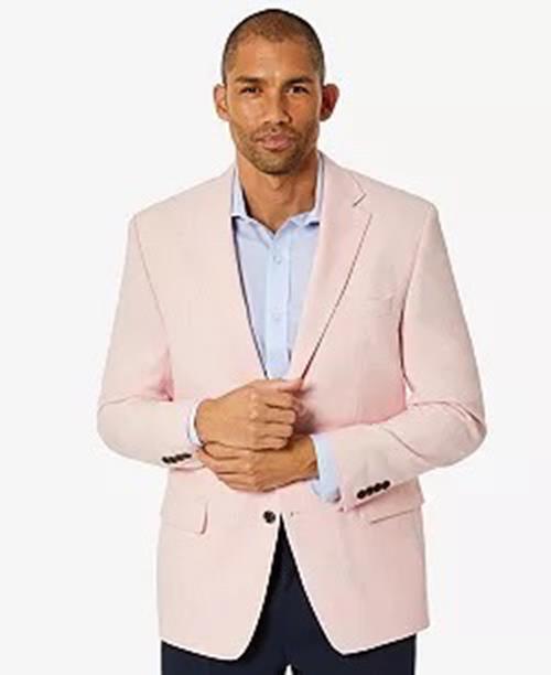CLUB ROOM Men's Classic-Fit Solid Sport Coat 40L Pink Two Button Blazer