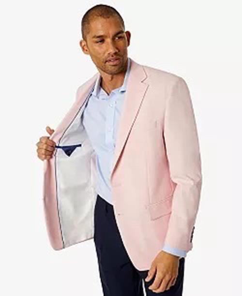 CLUB ROOM Men's Classic-Fit Solid Sport Coat 40L Pink Two Button Blazer