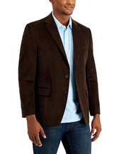 Club Room Men's Corduroy Classic-Fit Sport Coat Brown 36R Blazer Two Button