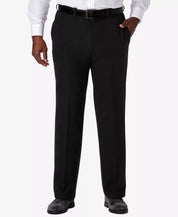 Haggar Mens Classic fit Dress Pants 44 / 29 Black Solid