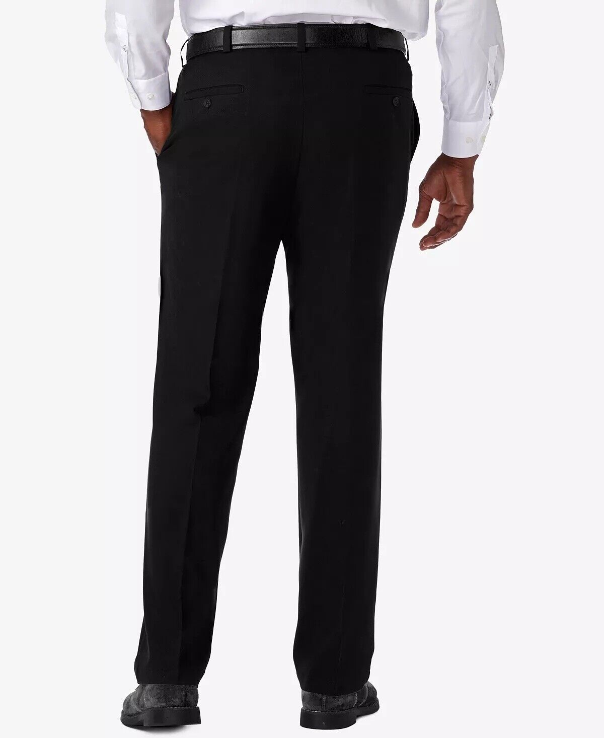 Haggar Big and Tall Cool 18 Pro Classic Fit Expandable Waist Black Pants 44 x 29