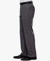 Haggar Mens Classic Fit fit Dress Pants 34 / 30 Charcoal Grey Solid Stretch