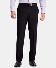 Men's Haggar Black Comfort Straight-Fit Flat-Front Dress Pants Black 36 x 34