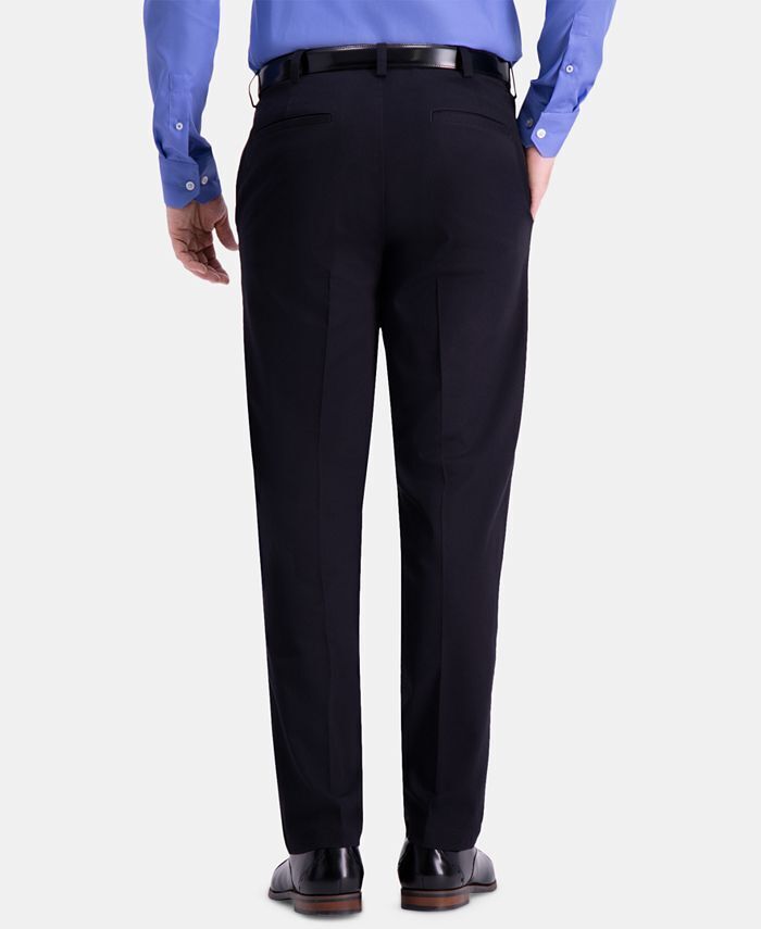HAGGAR J.M. Men’s Dress Pants 34 x 34 Black Khaki Classic-Fit 2-Way Stretch