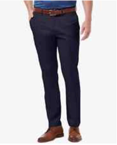 Haggar Men's Slim Fit Stretch Khaki Pants Solid Navy Blue 38 x 30
