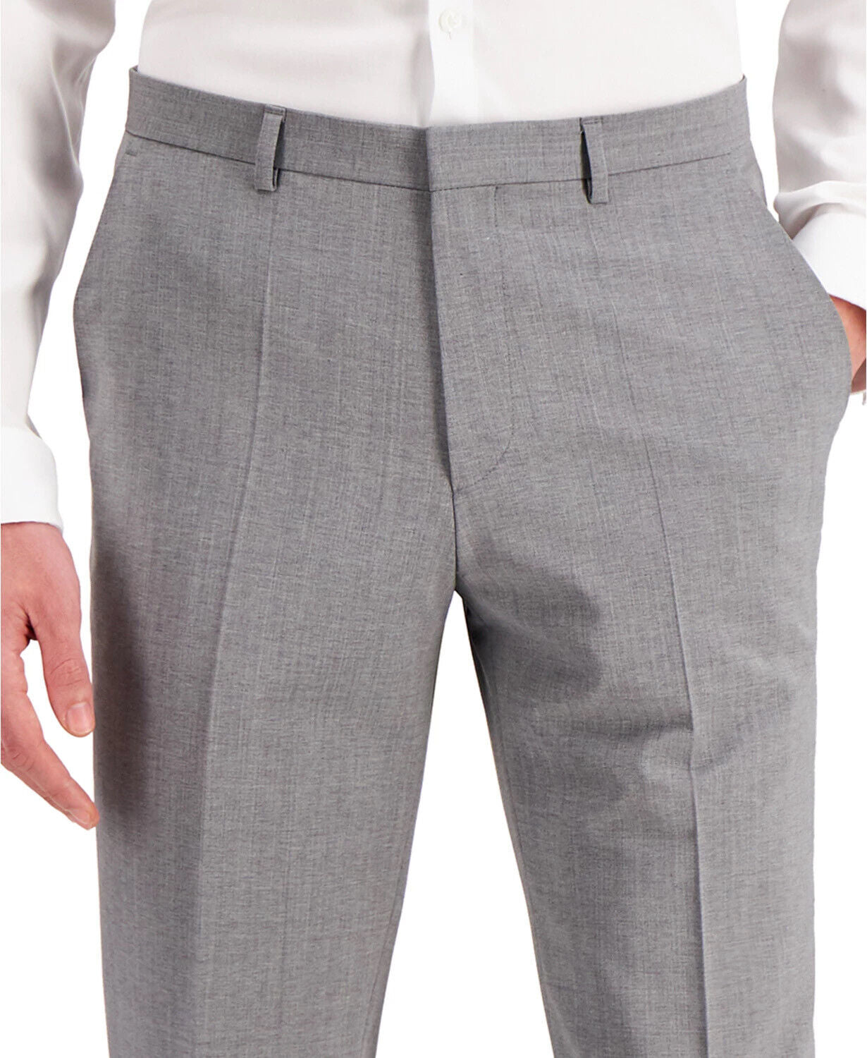 HUGO Boss Men's Gray Textured Modern-Fit Wool Suit Dress Pants 32 x 32