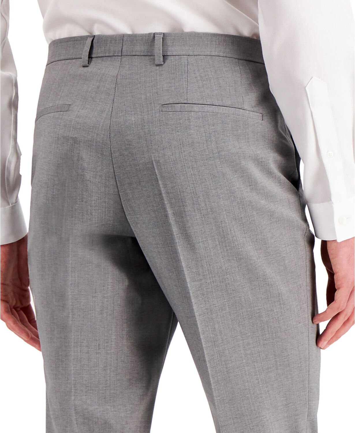 HUGO Boss Men's Gray Textured Modern-Fit Wool Suit Dress Pants 32 x 32