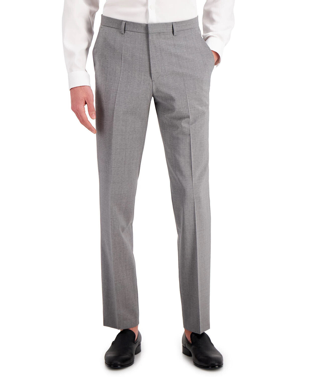 HUGO Boss Men's Gray Textured Modern-Fit Wool Suit Dress Pants 32 x 32
