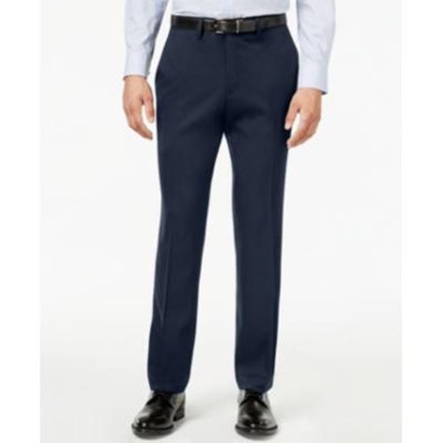 KENNETH COLE Men's Slim-Fit Stretch Gabardine Dress Pants 30 x 32 Navy Blue