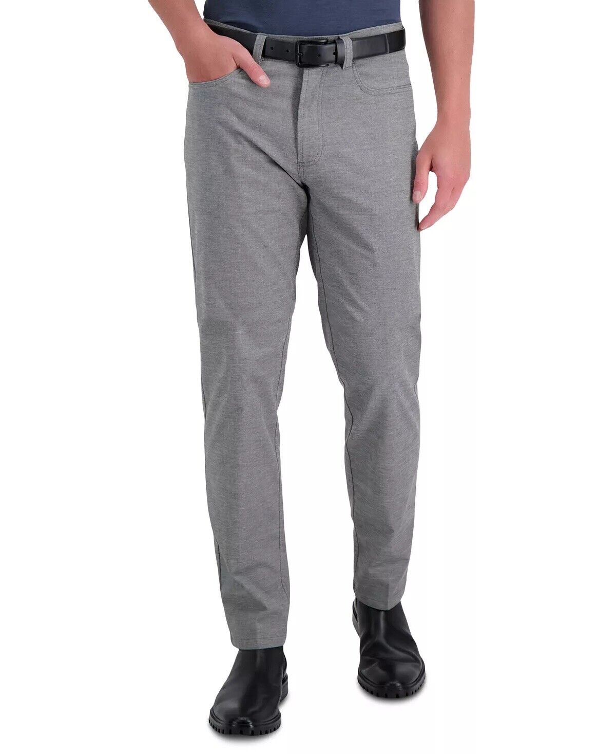 Kenneth Cole Reaction Men's Slim-Fit Techni-Cole Pants String Grey 30 x 32