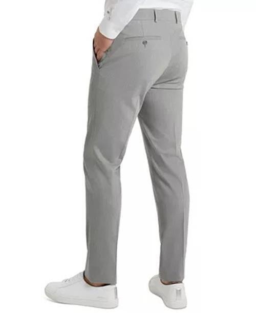 Kenneth Cole Reaction Techni-Cole Slim-Fit Dress Pants 32 x 30 Light Grey