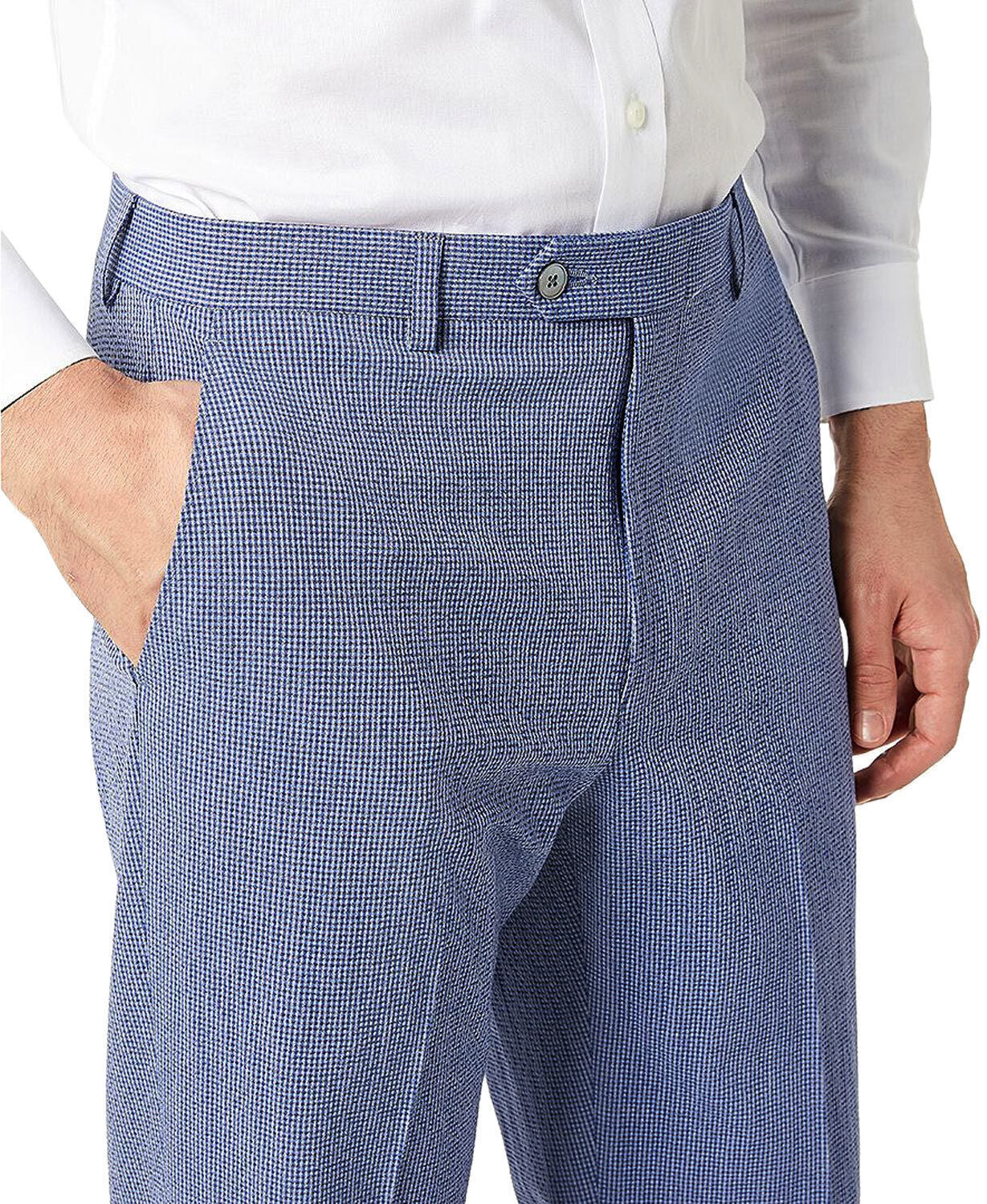 Lauren Ralph Lauren Men's Classic-Fit Seersucker Check Dress Pants 42 x 32 Blue